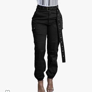 Black Joggers with belt, size S